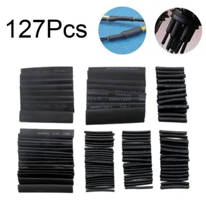 kit tubi termoretraibili 127pz guaine isolanti per cavi elettrici assortiti set