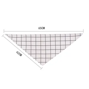 Bandana à carreaux pour animaux écharpe chat chien bavoir taille 65x42cm accessoire