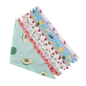 Schattige cartoon fruit print huisdier bandana van zachte katoen kat en hond slabbertje