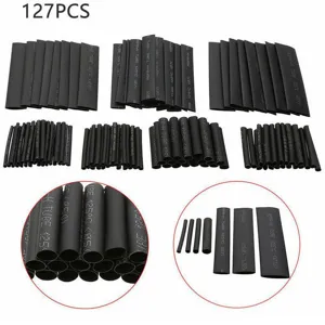 Kit di Tubi Termorestringenti Assortimento Isolamento Cavi Elettrici Poliolefinica Tubi Neri