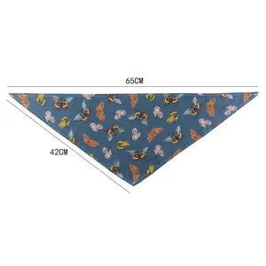 Babero triangular con estampado de mariposa para mascota perro gato bufanda 65x42cm