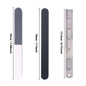 Gundam modeler sanding sticks and stainless steel ruler tool set for precision crafting.