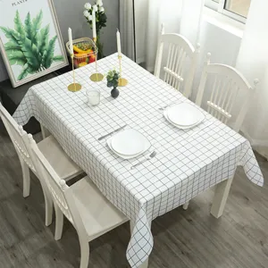 Nordisch Wasserdicht Öldicht PVC Tischdecke Modern Minimalistisch Karo Tischbezug Für Esstisch Schreibtisch Heim Küche Dekor