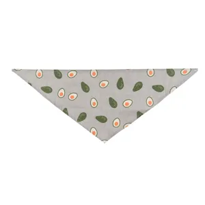 Grijs huisdier bandana met schattige avocado print, zachte driehoekige sjaal voor honden katten.