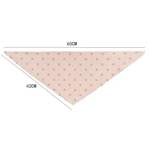 Cute daisy print pet bandana for dogs and cats, soft cotton linen kerchief scarf for daily wear.
