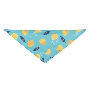 Schattige citroen print huisdier bandana voor honden en katten, zachte driehoekige slabbetje.