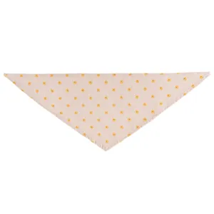 Cute pet bandana with daisy print, breathable cotton linen dog scarf for daily wear and styling.