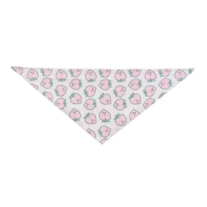 Schattige cartoon perzik patroon huisdier bandana, zachte driehoek kwijlslak voor honden katten