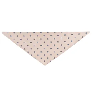 Cute floral pet bandana cotton linen dog cat neckerchief small daisy print detail view.