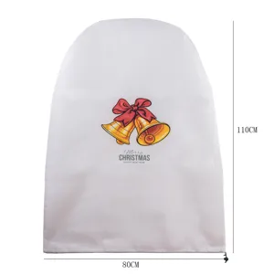White non-woven plant frost protection cover with Christmas bell print, 80x110cm size.