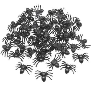Halloween Zwarte Plastic Spin Decoraties Kleine Nep Spinnen Prank Speelgoed