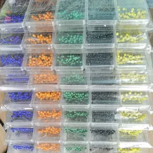 Epingles a tete de perle colorees pour couture et confection, epingles en verre en vrac.