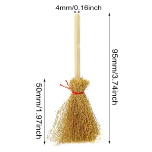 Halloween mini broom hanging decoration witch toy accessory miniature props party decor