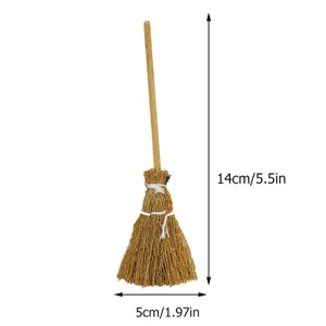 Halloween mini broom ornament decorative pendant 14cm 5.5in toy accessory for holiday party decor