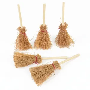 Mini witch broom Halloween hanging decoration dollhouse miniature ornament party prop set
