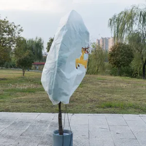 Details of winter plant protective cover with cute elk design for frost protection in cold weather