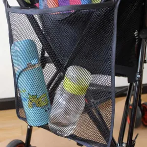 Baby stroller mesh storage bag portable pram organizer pocket breathable caddy diaper bag