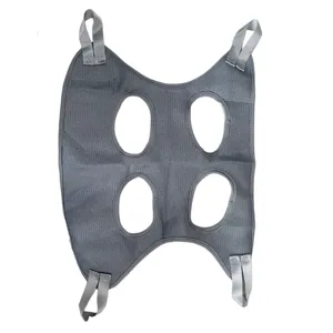 Grey breathable mesh pet grooming hammock for small dogs and cats nail trimming detail view