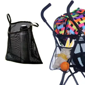 Stroller mesh storage bag organizer lightweight pram net pocket for baby travel accessories.