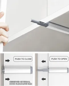 Cabinet Door Rebounder Push Open Touch Latch Stainless Steel Shell Furniture Hardware 1pc