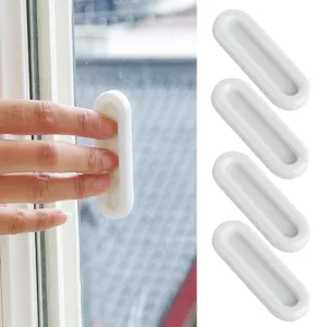 Self-adhesive oval door handle punch free pull for window drawer glass sliding door white 4pcs