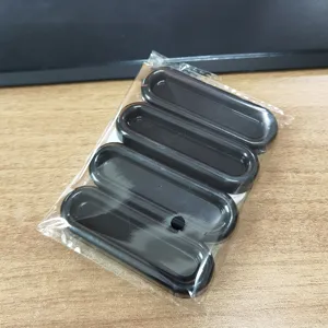 Black oval punch-free adhesive door handle cabinet drawer pull sliding glass door hardware