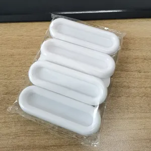 White oval self-adhesive sliding door handles punch-free cabinet window pulls 4 pack.