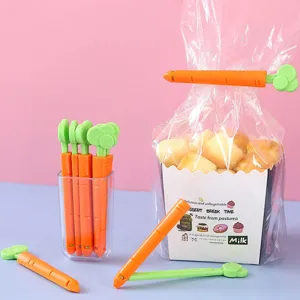 Schattige wortel voedsel afdichtingsclips set met opbergbeker voor keuken gebruik