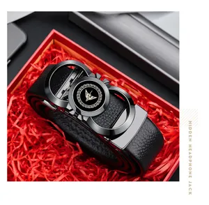 Men's leather belt automatic buckle stylish metal buckle business casual belt gift box