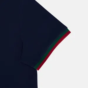 Men's short sleeve polo shirt dark blue casual business summer fashion top classic style