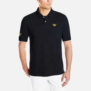 Men's Casual Business Embroidered Polo Shirt Slim Fit Short Sleeve Cotton Blend Turn Down Collar Top