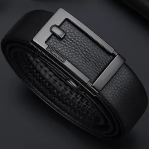 Homme luxe noir cuir automatique boucle ceinture affaires decontracte style taille sangle