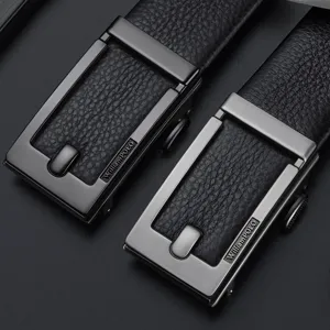 Ceinture automatique en cuir véritable pour homme style affaires décontracté haut de gamme