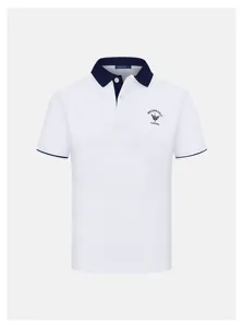 Men short sleeve polo shirt casual summer top classic collar white navy apparel piece