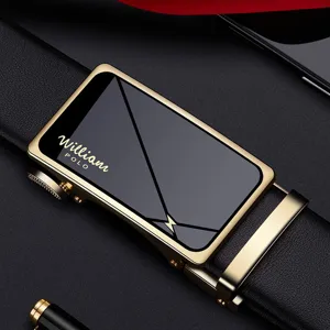 Men luxury automatic buckle leather belt high quality business casual fashion alloy belt