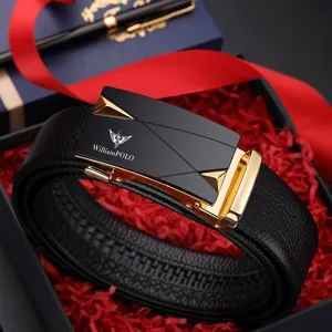 WilliamPOLO cintura uomo vera pelle fibbia automatica confezione regalo elegante top