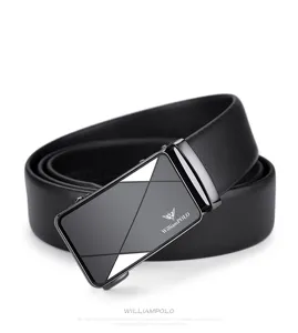 Cintura automatica in vera pelle da uomo affari nero elegante cintura di pelle