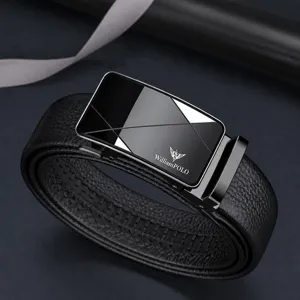 Cintura in Vera Pelle da Uomo Business Casual Fibbia Automatica Cintura in Pelle Elegante Fibbia in Metallo Cinturino in Vita