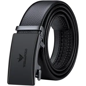 Heren echt leer automatisch gesp riem zwart mode business casual riem voor heren