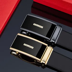 Cintura uomo pelle fibbia automatica di lusso stile affari casual metallo elegante