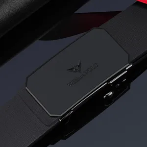 Men's Genuine Leather Automatic Buckle Belt Business Casual Metal Ratchet Belt For Men With Luxury Gift Box
