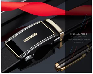 Ceinture en cuir à boucle automatique pour hommes d'affaires luxe alliage métallique