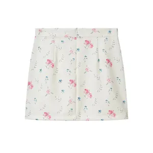 Floral print mini skirt detail, chic resort style women wear skirt, fashion summer clothing.