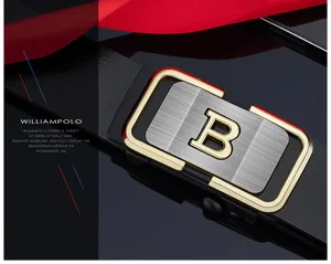 Cintura in pelle automatica uomo dettaglio cintura business fibbia in metallo accessorio elegante