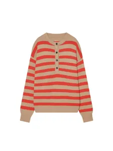 Maglione Lavorato a Maglia a Manica Lunga a Righe Casual da Donna Top Basic Pullover Moda Abbigliamento Quotidiano