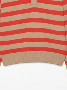 Donna maglione lavorato a maglia a righe casual maniche lunghe top abbigliamento