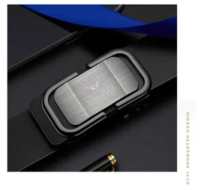 Ceinture homme en cuir veritable avec boucle automatique William Polo style elegant.
