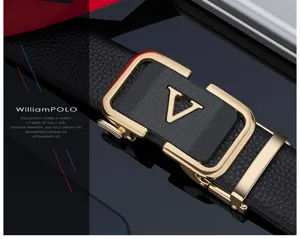 Men's genuine leather automatic buckle belt luxury business casual dress belt for men