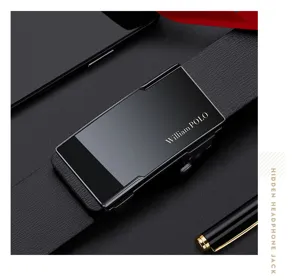 William Polo Herren Leder Automatik Schnalle Gürtel Business lässig Luxus schwarz Taillengürtel Detail