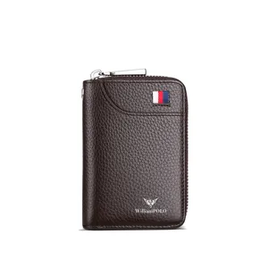Llavero de cuero genuino para hombre cartera multifuncional monedero vista principal